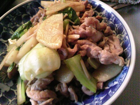 山芋と豚肉の炒め物